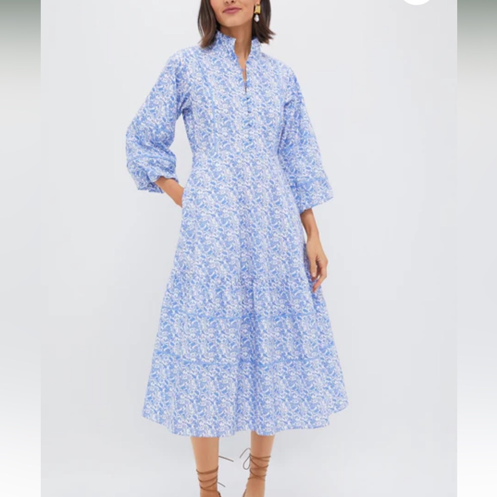 HYACINTH HOUSE Baby Blue Ditsy Floral Hillsborough Dress